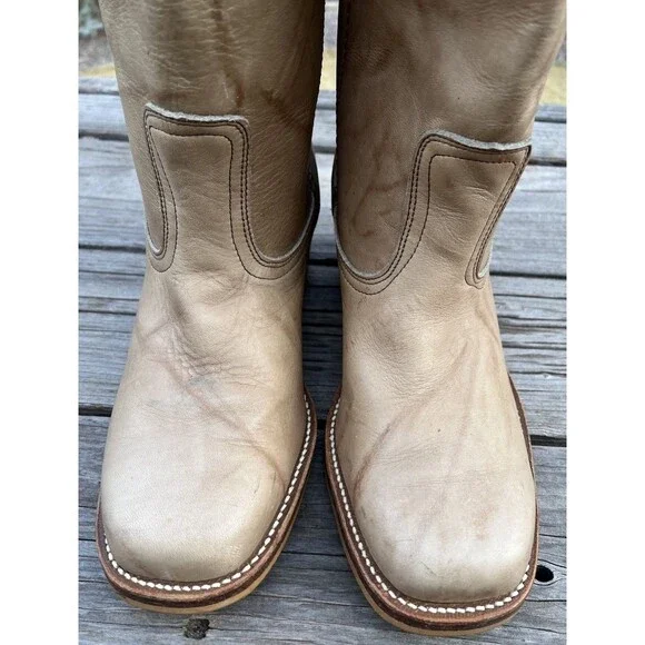 Vintage Wild Country Men's 10D Campus Boots Marbled Leather Square Toe
